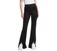 GUESS Pantaloni della tuta da donna in pelle scamosciata, Jet Black Multi, L