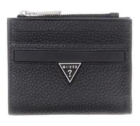 GUESS Pelle portafoglio Monaco Bifold Top Zip Wallet Black nero