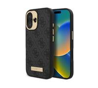 GUESS Piastra con logo 4G COVER MAGSAFE per Apple iPhone 16 Plus GUESS Piastra, Nero