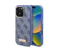 GUESS Piastra logo COVER MAGSAFE per Apple iPhone 16 Pro, Blu