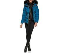 GUESS Piumino da donna con cappuccio per il freddo, Blu, Medium