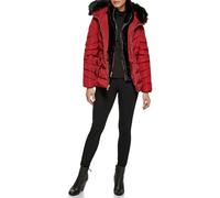 GUESS Piumino da donna di peso medio, Marrone chiaro britannico foderato in pelliccia, Large