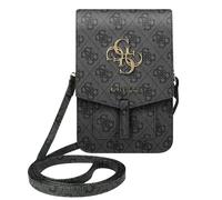 Guess, Pochette per smartphone tracolla portatessere stampa 4G e logo, Nero
