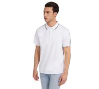Guess Polo Paul Pique Tape Manica Corta Uomo, Bianco Puro., S