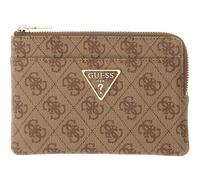GUESS porta carte di credito caso chiave Laurel II SLG Key Ring Pouch Latte Logo marrone chiaro