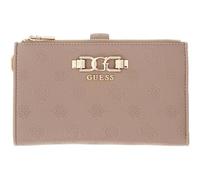 GUESS portafoglio Anise SLG Double Zip Organizer Dark Taupe Logo grigio talpa