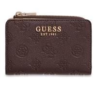 GUESS portafoglio Blake SLG Zip Around Card Case Brown Logo marrone scuro