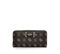 GUESS portafoglio Carrie Logo Large Zip Around Wallet Espresso Logo marrone scuro
