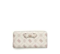 GUESS portafoglio Carrie Logo Large Zip Around Wallet Vanilla Logo avorio