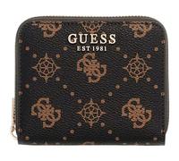 GUESS portafoglio Carrie Logo SLG Small Zip Around Espresso Logo marrone scuro