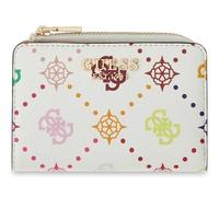 GUESS portafoglio Emelie Logo SLG Zip Around Card Case Bone Logo multicolore