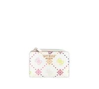 GUESS portafoglio Emelie Logo SLG Zip Around Card Case Bone Logo multicolore