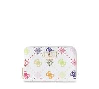 GUESS Portafoglio Emelie Logo SLG Zip Around Wallet M Multi Logo Bianco Donna