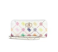 GUESS portafoglio Emelie Logo SLG Zip Around Wallet Multi Logo bianco