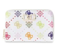 GUESS portafoglio Emelie Logo SLG Zip Around Wallet Multi Logo bianco