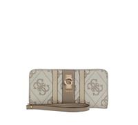 GUESS portafoglio Erenia Zip Around Wallet Dark Taupe Logo grigio talpa