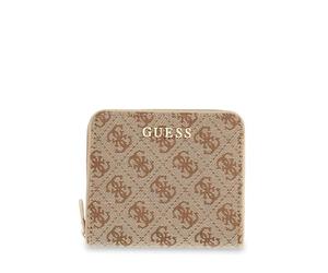 GUESS portafoglio Jessa SLG Zip Around Wallet Latte Logo marrone chiaro