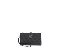 GUESS portafoglio Laurel II SLG Double Zip Organizer Coal Logo grigio scuro