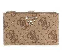 GUESS portafoglio Laurel II SLG Double Zip Organizer Latte Logo/Brown marrone chiaro