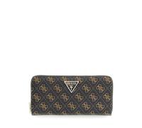 GUESS portafoglio Laurel II SLG Large Zip Around Wallet Brown Logo marrone scuro