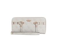 GUESS portafoglio Leona Logo SLG Zip Around Wallet Bone Logo avorio