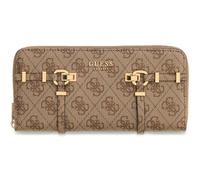 Guess Portafoglio Leona Logo SLG Zip Around – Latte Logo marrone chiaro