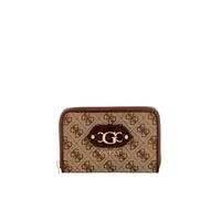 GUESS portafoglio Samantha SLG Medium Zip Around Wallet Latte Logo/Brown marrone