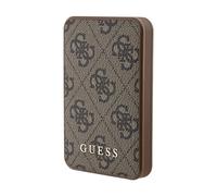 Guess Powerbank GUPB5LP4GEGW 5000mAh 15W 4G Pelle Logo Metallo - Marrone