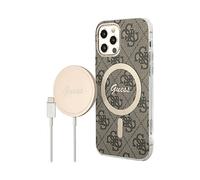 GUESS Protettiva GUBPP12MH4EACSW COVER MAGSAFE per Apple iPhone 12/12 Pro, Marrone