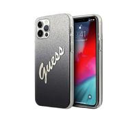 GUESS Protettiva GUHCP12LPCUGLSBK Cover per Apple iPhone 12 Pro Max, Nero / argento