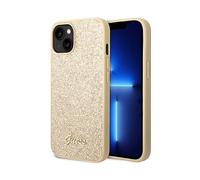 Guess Custodia GUHCP14MHGGSHD per iPhone 14 Plus 6.7 glitterata logo metallico oro/nero