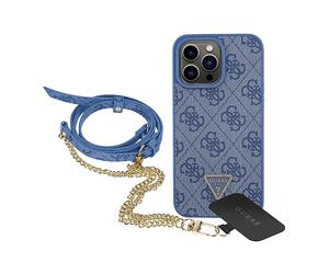 GUESS Protettiva GUHCP15LP4TDSCPB COVER per Apple iPhone 15 Pro, Blu