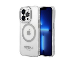 GUESS Protettiva GUHMP14LHTRMS Cover per Apple iPhone 14 Pro, Trasparente
