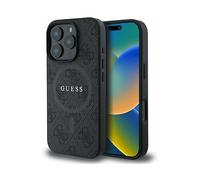 CG Mobile Custodia rigida Guess MagSafe PU 4G con logo classico per iPhone 16 Pro Nero