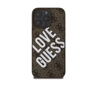 CG MOBILE Guess - Custodia per iPhone 16 Pro Max HC, resistente, antiurto, compatibile con Magsafe, PU 4G, con logo Big Love Guess, marrone