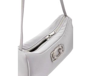 GUESS Prue Mini Top Zip Shoulder Bag Silver