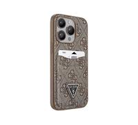 GUESS PU 4G portacarte Cover per Apple iPhone 14 Pro Max, Marrone