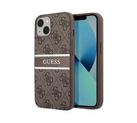 GUESS PU 4G Stripe Cover per Apple iPhone 13 Mini, Marrone