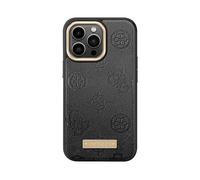 GUESS PU peony metal plate COVER per Apple iPhone 13 Pro Max, Nero