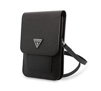 GUESS PU Saffiano Triangle Logo Phone Bag Black - GUWBSATMBK, Nero
