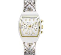 Guess Rendezvous GW0863L2 - Orologio da polso da donna, in plastica, 36 mm, cinturino in silicone marrone, 3 bar, quadrante bianco, datario, datario