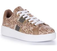GUESS Reyhana G Cube Logo Stringate Trainer Taupe Donna UK 3 - 8
