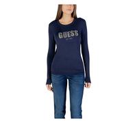 Guess, ,Tops ,Donna ,Blu ,L Maglia Blu con Dettagli in Strass