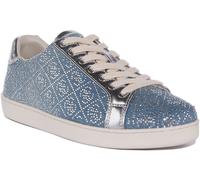 GUESS Rosalia 4G Strass Stampato Scarpe da Ginnastica Blu Da Donna UK 3 - 8