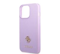 GUESS SAFFIANO 4G CUSTODIA RIGIDA VIOLA IPHONE 13 PRO LOGO IN METALLO 4G