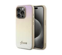 Custodia Guess Saffiano Iridescent Script per iPhone 14 Pro, dorato - Nouvo