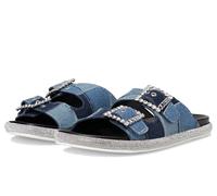 GUESS Sandali bassi Funzy Donna, Patchwork Denim Blu Medio 420, 39.5 EU