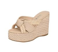 GUESS Sandalo donna con zeppa Eveh, Beige 110, 38 EU