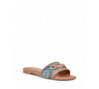 GUESS Sandalo piatto Hammi Donna, Denim Blu 420, 2 UK