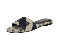 GUESS Sandalo piatto Harini Donna, Blu scuro/Bianco a righe Multi 400, 38 EU